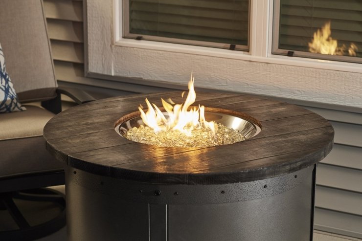 Edison Round Gas Fire Pit Table