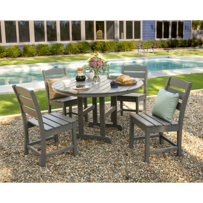 Lakeside 5-Piece Round Farmhouse Side Chair Dining Set