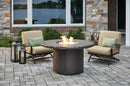 Marbleized Noche Beacon Chat Height Gas Fire Pit Table
